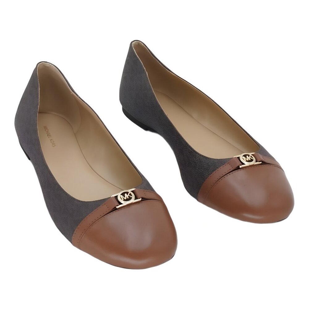 Michael Kors Mandy Ballet Flats Brown Luggage Women's Size 11M